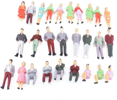 HAPZUR 30 Stück Kleine Figuren Menschen Set, 1:50 Miniaturfiguren Menschen Farbe Modelleisenbahn Figuren Miniatur Figuren für Modelleisenbahnen Spielfiguren Menschen im Maßstab