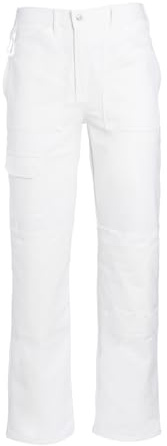 ProDec White Painter's Trousers for Men & Women, 42 Waist, 31 Leg Length