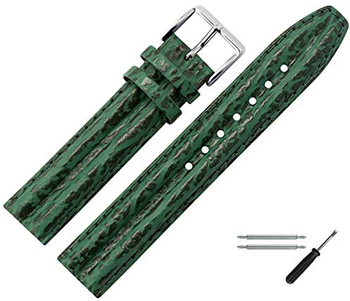 MARBURGER Uhrenarmband 20mm Leder Hai Prägung - Werkzeug Montage Set 62420