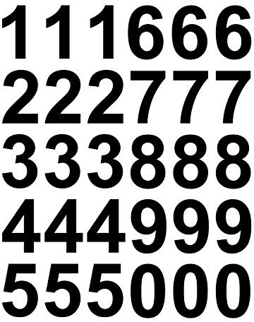 Kleb-drauf® - 30 Zahlen, Höhe je 7 cm/Orange - matt - Aufkleber zur Dekoration von Wänden, Glas, Fliesen und Allen Anderen glatten Oberflächen im Innenbereich; aus 19 Farben wählbar