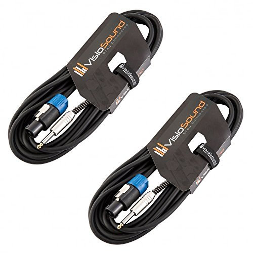 2 x Male Speakon to 6.35mm 1/4 Jack PA Speaker Cable/Guitar Amp Lead / 2 Pack 6m