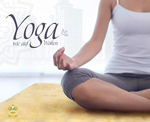 Hollert Yogamatte aus Lammfell medizinische Gerbung Fitnessmatte Pilates Gymnastikmatte Sportmatte Übungsmatte rutschfest versch. Größen Größe 85 x 45