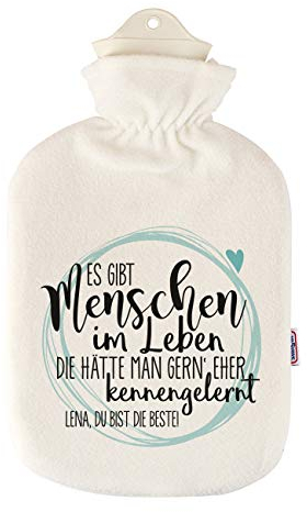 Herz & Heim® personalisierte Wärmflasche mit waschbaren Bezug - verschiedene Designs - perfekte Geschenkidee (Freundschaft)