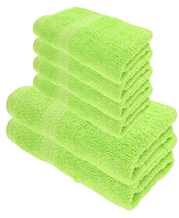 Julie Julsen Bio Duschtuch-Set 6 TLG. 2 Dusch- 4 Handtücher Apfelgrün 100% Baumwolle Frotte 550g/m²