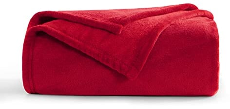Aisbo Kuscheldecke Flauschig Decke Rot - Fleecedecke 150x200 cm XL Warme Sofa Decke, Kuschlige Wohndecke Weich als Wohnzimmer Blanket Couchdecke für Winter