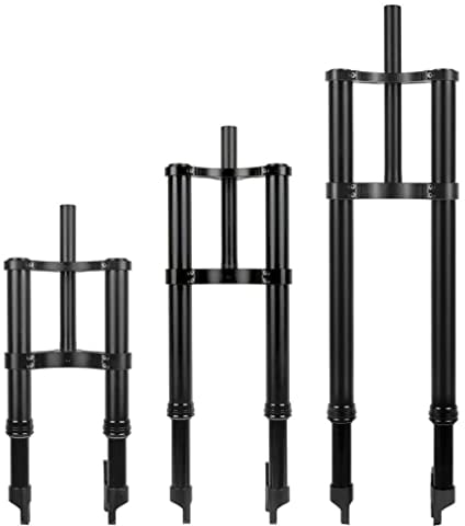QHIYRZE 12/20/26 Inch Bike Suspension Fork 4.0 Fat E-bike Spring Inverted Fork Straight Tube Double Shoulder Travel 90/120/110mm QR 9X135mm, For BMX Snow Beach (Color : 20'' Black)