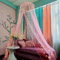 Eimilaly Betthimmel Moskitonetz mit 250pcs Bunte Vorhang Lichter, Betthimmel für Mädchen Zimmer Dekoration oder Motto-Party, Pink/Warmweiße Lichter