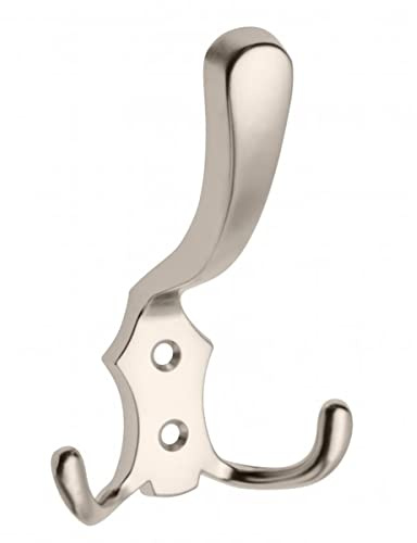 MS Beschläge zeitlos schöner Kleiderhaken Wandhaken Garderobenhaken Huthaken Türhaken Mantelhaken aus Zamak Garderobenzubehör Metallhaken (Edelstahl-Optik)