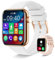 Smartwatch Donna, 1,85 Smart Watch Orologio Donna Chiamate Assistente Vocale Notifiche Messaggi, Orologio Digitale Fitness Contapassi Cardiofrequenzimetro Pressione Sanguigna SpO2 Sonno, Android iOS
