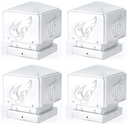 EKSED 4 Pack Zaun pfosten Kappen Abdeckung aus Aluminium für Garten zäune im Freien, Lampe, Briefkasten pfosten Terrassen Dekoration, 150x150mm