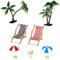 9 Stück Miniatur-Stranddeko Set: Palmen, Sonnenschirme, Liegestühle, Getränke Und Runder Tisch Für DIY-Garten, Puppenhaus Und Sandkasten