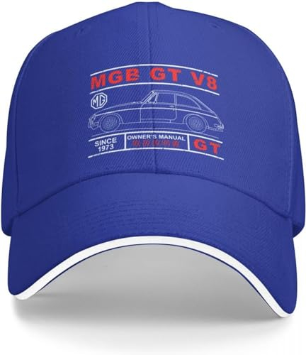 Baseballkappe Hip Hop Sonnenhut Blaupause des MGB GT V8 Baseballkappe Icon Flauschige Mütze Gentleman-Mütze Damenmütze Herren-Geburtstagsgeschenk für Männer und Frauen