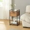 [en.casa] Beistelltisch Namsskogan Sofatisch mit Schublade Dekotisch Nachttisch Wohnzimmertisch mit Metallgestell Telefontisch 62x33x32cm Walnussoptik