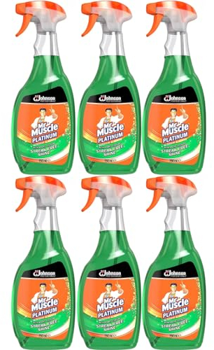Mr Muscle Window & Glass Cleaner with Added Vinegar Streak Free Shine 750ml 6 Pack with Welari Thank You Card | 6 Pack | 6 x 750ml