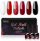 Madenia Gel Nail Polish Set: 6 Colours Red Black White Burgundy Glitter Nail Polish Set Soak Off UV/LED, Quick Drying Nail Varnish Nail Art DIY Manicure Salon & Home for Women, 8.5ML