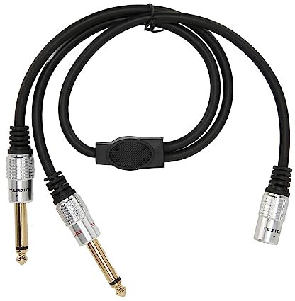 3.5mm TRS to Dual 6.35mm Stereo Y Splitter, 1 8 inch Male to 1 4 inch Mono Female Audio Gold Plated Joint Cable