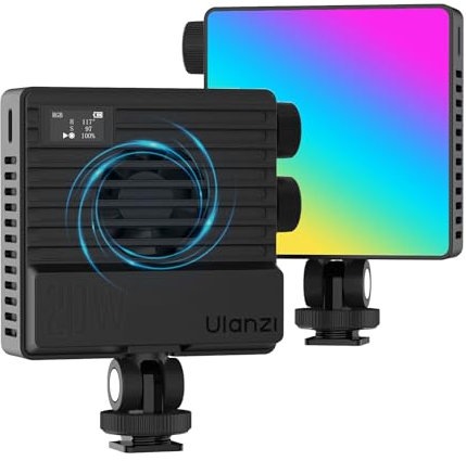 Video Licht RGB, ULANZI LE20 LED Videoleuchte mit 5000 mAh Akku, Kamera Licht Klein Dimmbare 2500K-9500K, Zurück Magneten, Foto Licht Kompakte für Makro Aufnahmen, Produktfotografie und YouTube Vlogs
