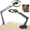 AOUZEA Aro de Luz con Tripode con Dos Bases, Brazo 10 Ring Light con 3 Modos 10 Brillos Regulables Anillo de Luz para TikTok, Maquillaje, Selfie, Streaming, Youtube, Twich Live(Sin Control Remoto)