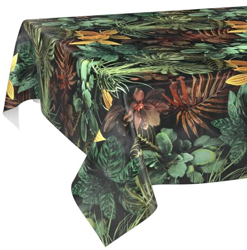Wachstuchtischdecke Tischdecke abwaschbar Wachstischdecke pflegeleicht wasserabweisend Lotuseffekt Gartentischdecke Tropia 220 x 140 cm Schnittkante