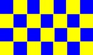 Flagge Fahne Karo gelb / blau 90x150cm