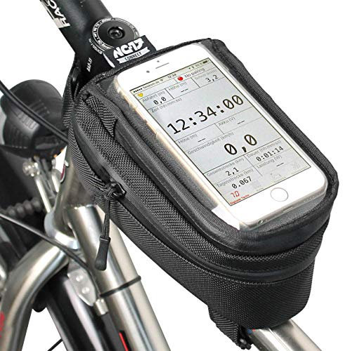NC-17 Smartphonetasche Universal Oberrohrtasche für iPhone Samsung LG HTC Fahrrad Oberrohr, Schwarz, 19,0x10,3x10,0 cm