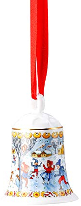 Porzellanglocke Weihnachtsglocke 2018 - Hutschenreuther - Motiv Winterfreuden - 02250-722822-27920