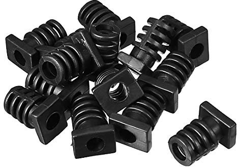 sourcingmap 15Pcs 6mm Inner Dia PVC Square Strain Relief Cord Boot Protector Sleeve Power Tool Hose Black