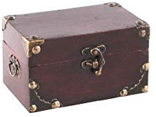 MYBOXES Schatzkiste, Piratentruhe, Geschenkkiste, Holztruhe mit Deckel in der Größe 17,8x12x11,5cm