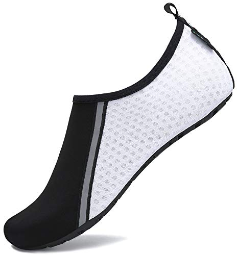 SAGUARO Aquaschuhe Herren Badeschuhe Damen Schnell Trocken Wasserschuhe Weiß Gr.36/37
