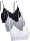 3 Pieces V Neck Tube Top Bra Seamless Padded Camisole Bandeau Sports Bra Sleep Bra with Elastic Straps, L - XL, Color Set 1