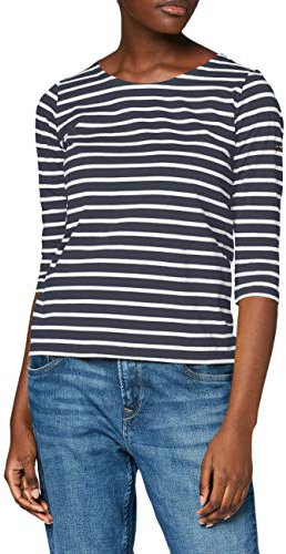 Armor Lux Damen Matrosenshirt mit 3/4-Ärmeln aus leichte Baumwolle T-Shirt, Mehrfarbig (Rich Navy/Blanc Bi8), XXXX-Large (Herstellergröße: 7)