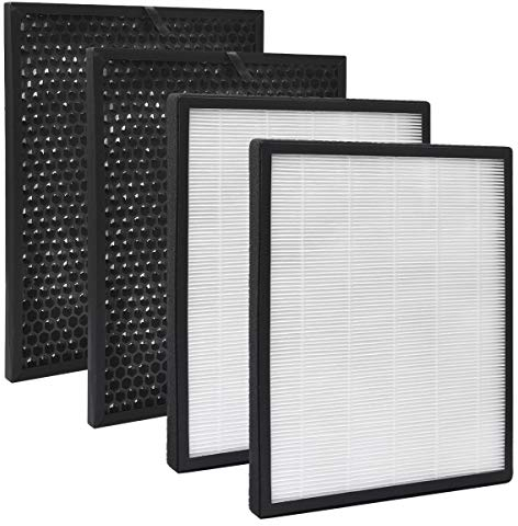 KEEPOW 2 Sets Replacement Air Purifier Filter for Levoit LV-PUR131, LV-PUR131S, True HEPA Filter and Activated Carbon Filter Set for Levoit Air Purifier (2+2)