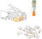 VCE RJ45 Connector Pass Through Cat5E/Cat5 50 Pack, Ethernet RJ45 Plug for Cat5 Cat5e UTP Solid & Stranded Network Cable