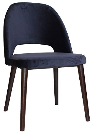 pemora Polsterstuhl Schalenstuhl Esszimmerstuhl Wohnzimmerstuhl Sessel Designer Stuhl Selma im Retro-Stil dunkelblau
