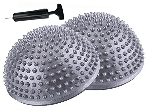 TzzXzz 2er-Set Therapie Balance Igel, Balance-Igel Set, Fitness Halbkugel mit Luftpumpe Trittstein für Kinder & Erwachsene, Versch Balanceübungen I 8cm Groß
