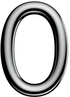 Ultion Sweet Chrome Door Numbers '0' - 3inch height - Self Adhering, No Drilling or Screwing Required …