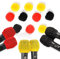 Lot de 100 couvertures de micro hygiéniques jetables non tissées antibactériennes pour la plupart des microphones portables, pour karaoké, concerts, karaokés d'enregistrement （50Noir 25Rouge 25Jaune）