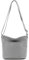 modamoda de T198 kleine Damen Leder Umhängetasche Schultertasche handmade in Italy, Farbe:Telegrau