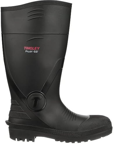 TINGLEY unisex adult Rubber Workboot Rain Boot, Black, 10 Women 8 Men US