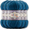 Hobby YARN Alize Velluto 5x 100g Türkische Strickwolle super Bulky Wolle zum Häkeln Uni Farbe Babywolle Flauschgarn Filzwolle Kuschelwolle (Mykonos Blue | 646)