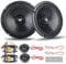 Car Speakers Set 6.5-Inch Car Audio Component Set 160Watt Max (40W RMS) with 2Bass,2 Tweeters, 2 Crossovers