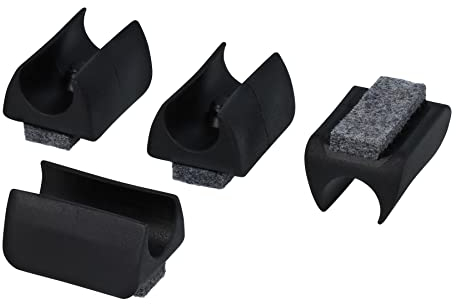 GleitGut 4 x Klemmgleiter für Freischwinger Filzgleiter für Schwingstuhl Rundrohr schwarz mit Zapfen 11 mm