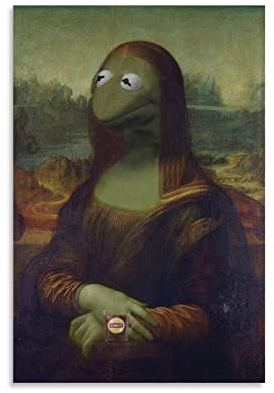 FANGZUO Lustiges Poster Mona Kermit Art Meme Poster Gemälde auf Leinwand Wandkunst Poster Scrollen Bild Druck Wanddekoration Home Poster 08x12inch (20x30cm)