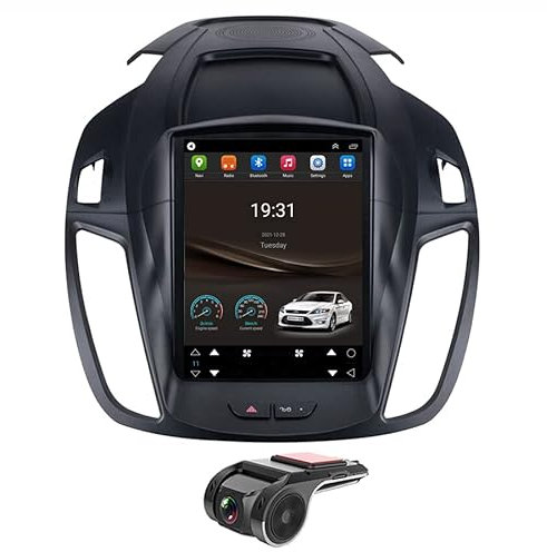 9.7Android 11 Car Stereo DAB+Radio Carplay Head Unit GPS Sat Nav for Ford Kuga Escape 2012-2019 Android Auto Bluetooth Audio Video Player Touch Screen Car Radio Multimedia Player Radio GPS Navigation