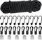 Episkey Tendeur Elastique 6mm 15m Noir, Corde Élastique Tendeurs Elastique avec Crochets, Sangle Elastique pour Bache, Crochet Velo, Crochet Fixation (Noir, 6mm x 15m)