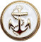 Goldgöre 5 maritime Metall Knöpfe weiß gold mit Anker mit Öse zum Annähen 25 mm