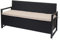 Mendler Poly-Rattan 3er Sitzbank HWC-F39, Gartenbank Truhenbank, Staufach Aufbewahrung Sitzkissen - anthrazit, Kissen beige