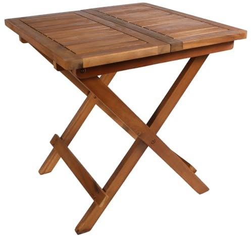 H4L Beistelltisch Klapptisch Holztisch klappbar Akazie geölt Tisch Teakholz-Look 50x50cm dekorativ