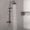 Système de douche en acier inoxydable - Mitigeur de douche - Douche à effet pluie - Avec douchette à main - Colonne de douche - Style rétro antique - Pour la maison et l'hôtel - Noir