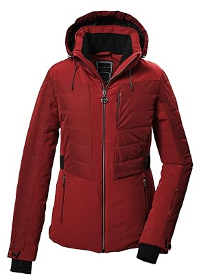 Killtec Damen Skijacke/Funktionsjacke in Daunenoptik mit abzippbarer Kapuze und Schneefang KSW 309 WMN SKI QLTD JCKT, rot, 42, 42037-000